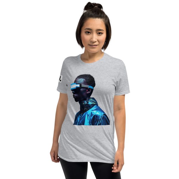 Black blue cyber man: Short-Sleeve Unisex T-Shirt - Image 7