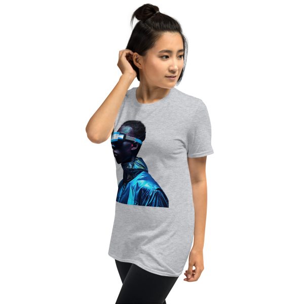 Black blue cyber man: Short-Sleeve Unisex T-Shirt - Image 9