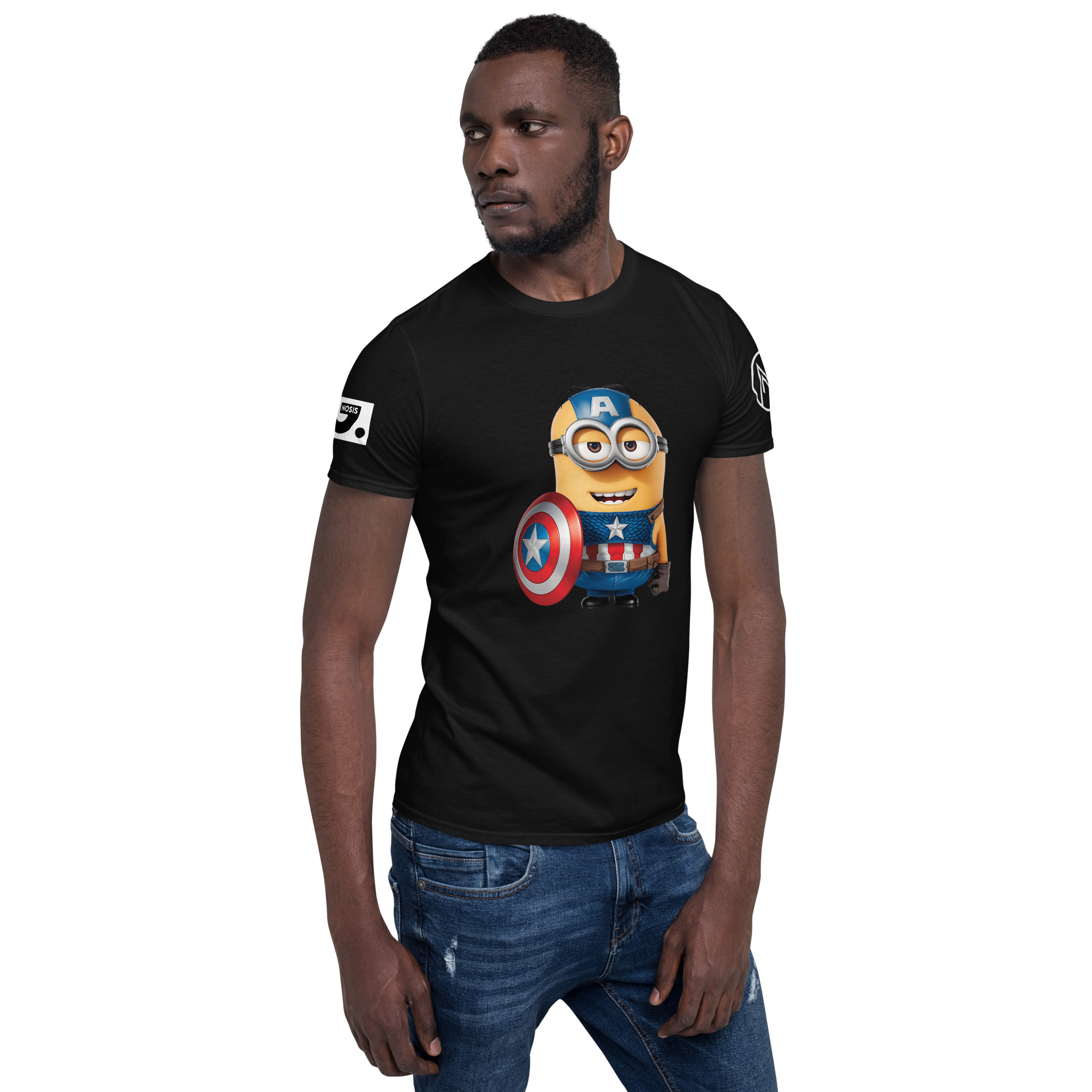 Halloween "Captain America Minion" A01: Short-Sleeve Unisex T-Shirt - Image 2