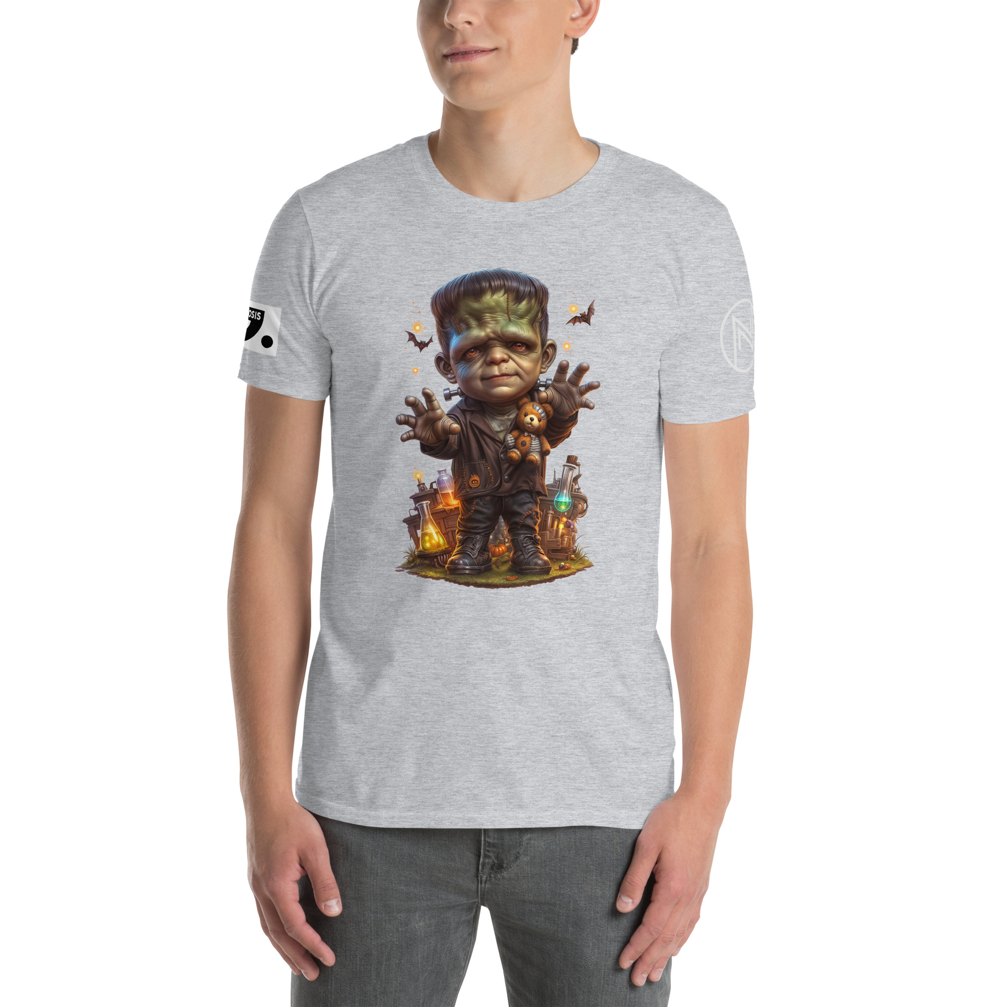 Halloween "Frankenstein" A01: Short-Sleeve Unisex T-Shirt - Image 7