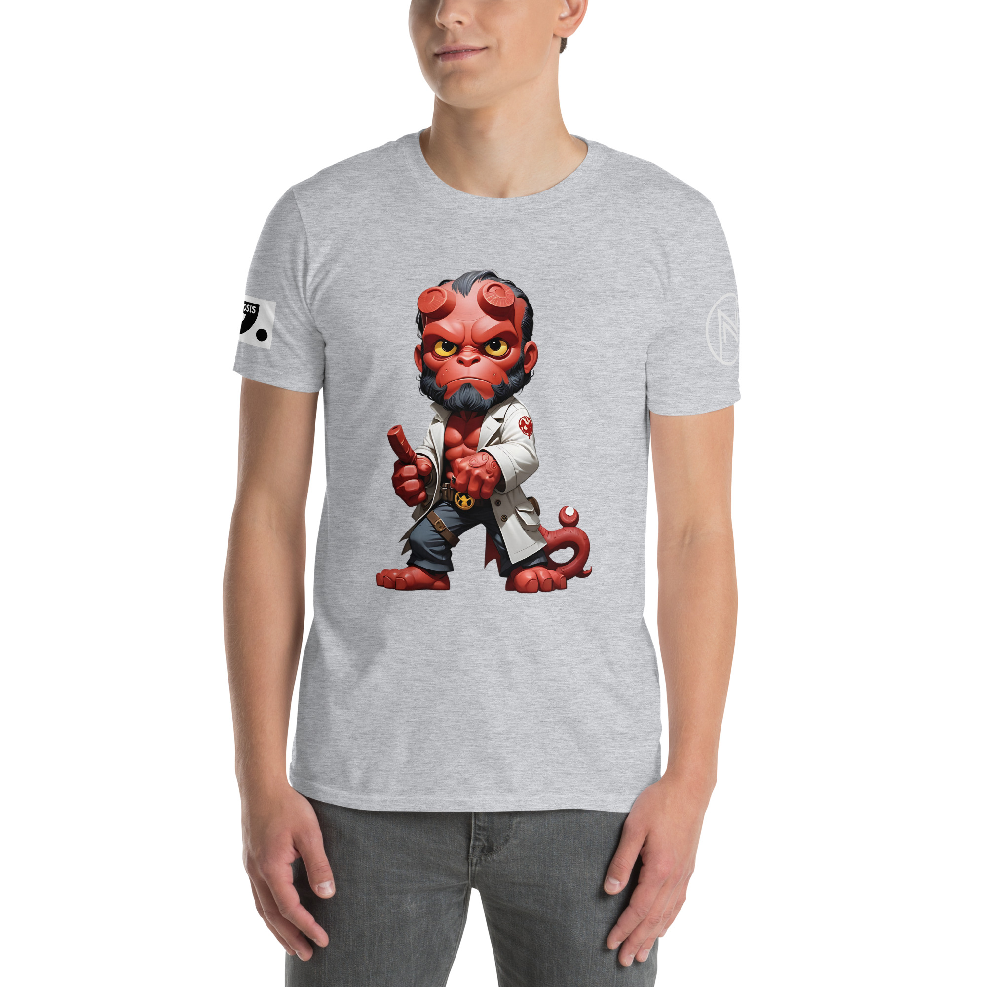 Halloween "HellBoy" A01: Short-Sleeve Unisex T-Shirt - Image 7