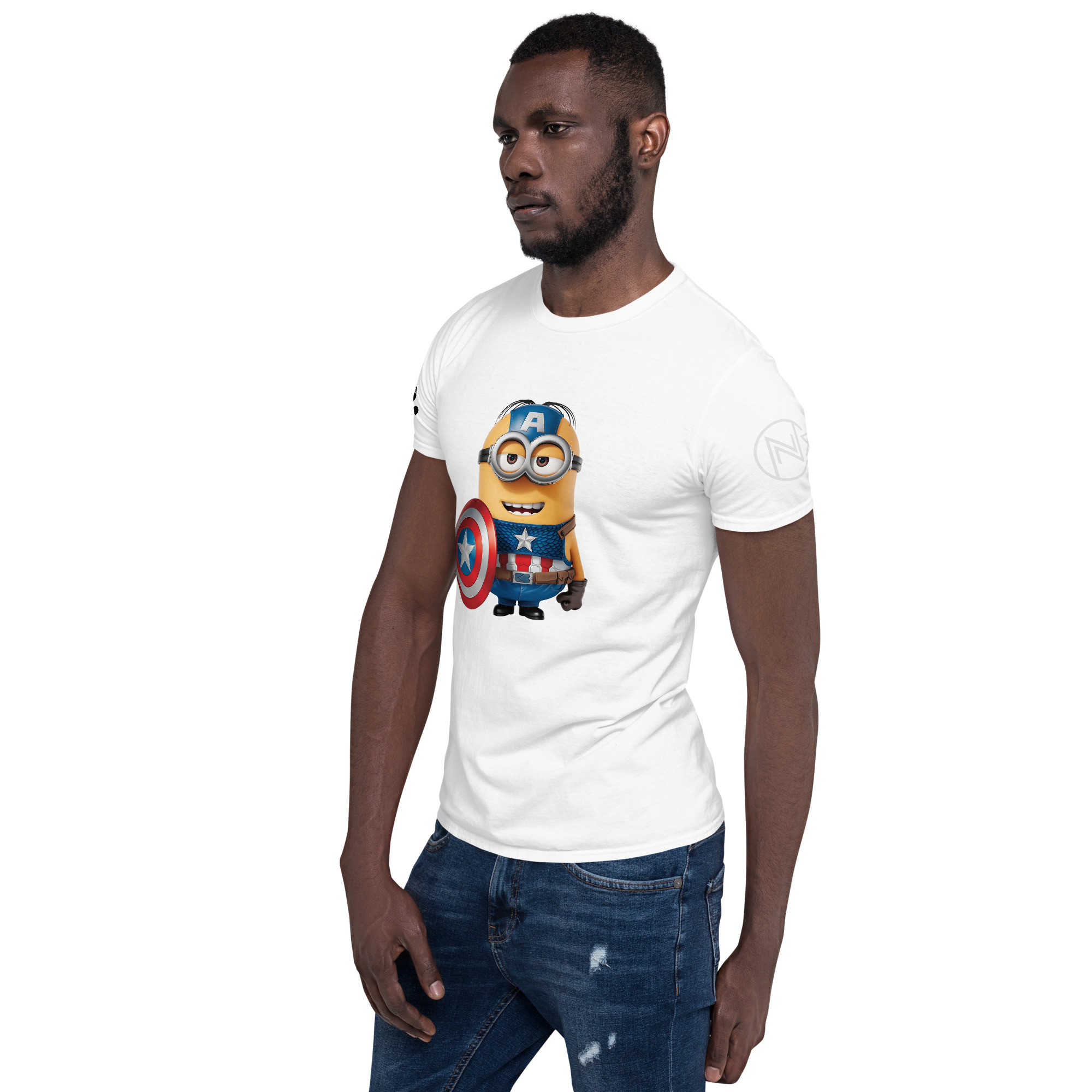 Halloween "Captain America Minion" A01: Short-Sleeve Unisex T-Shirt - Image 15