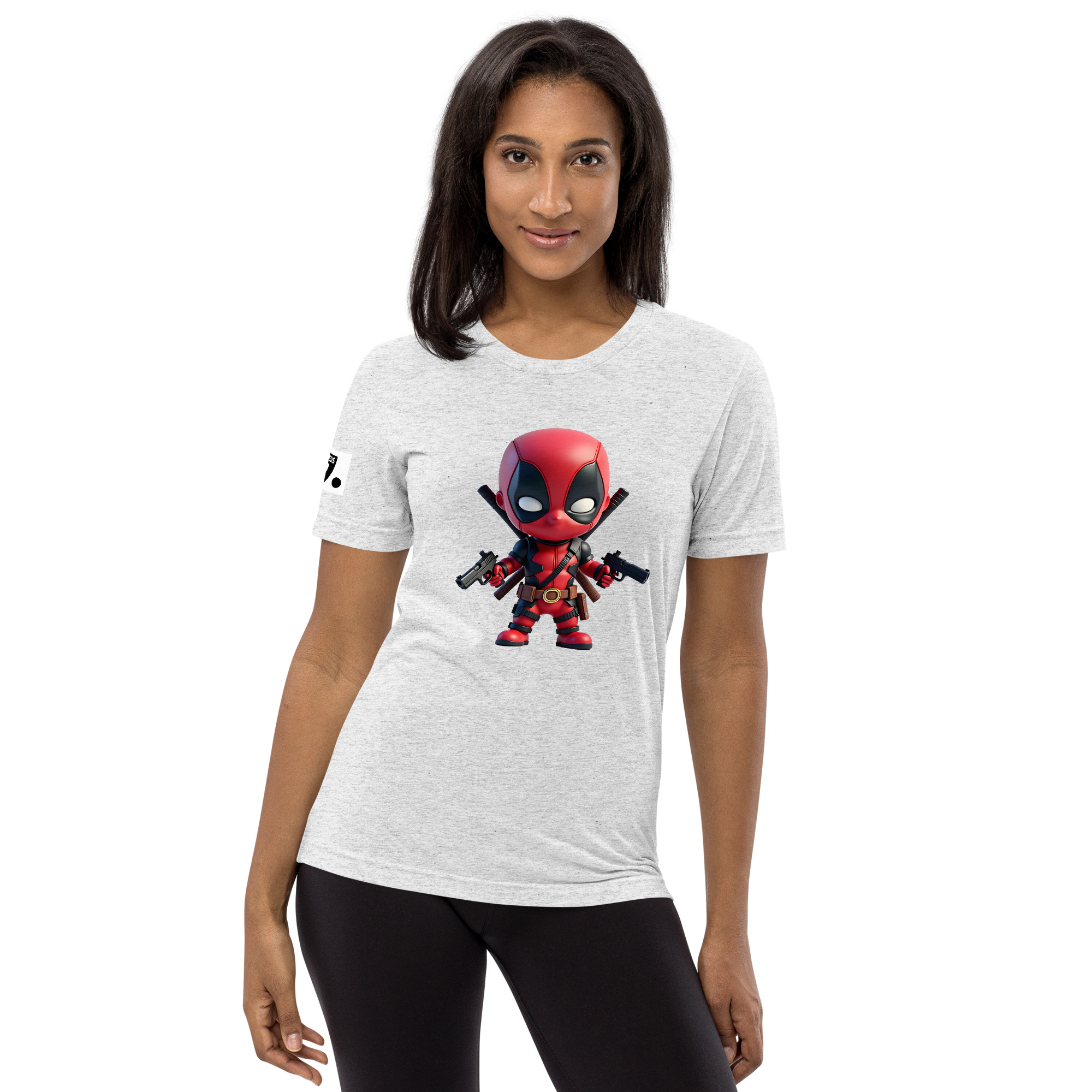 Chibi DeadPool 2 Guns A01: Short sleeve t-shirt