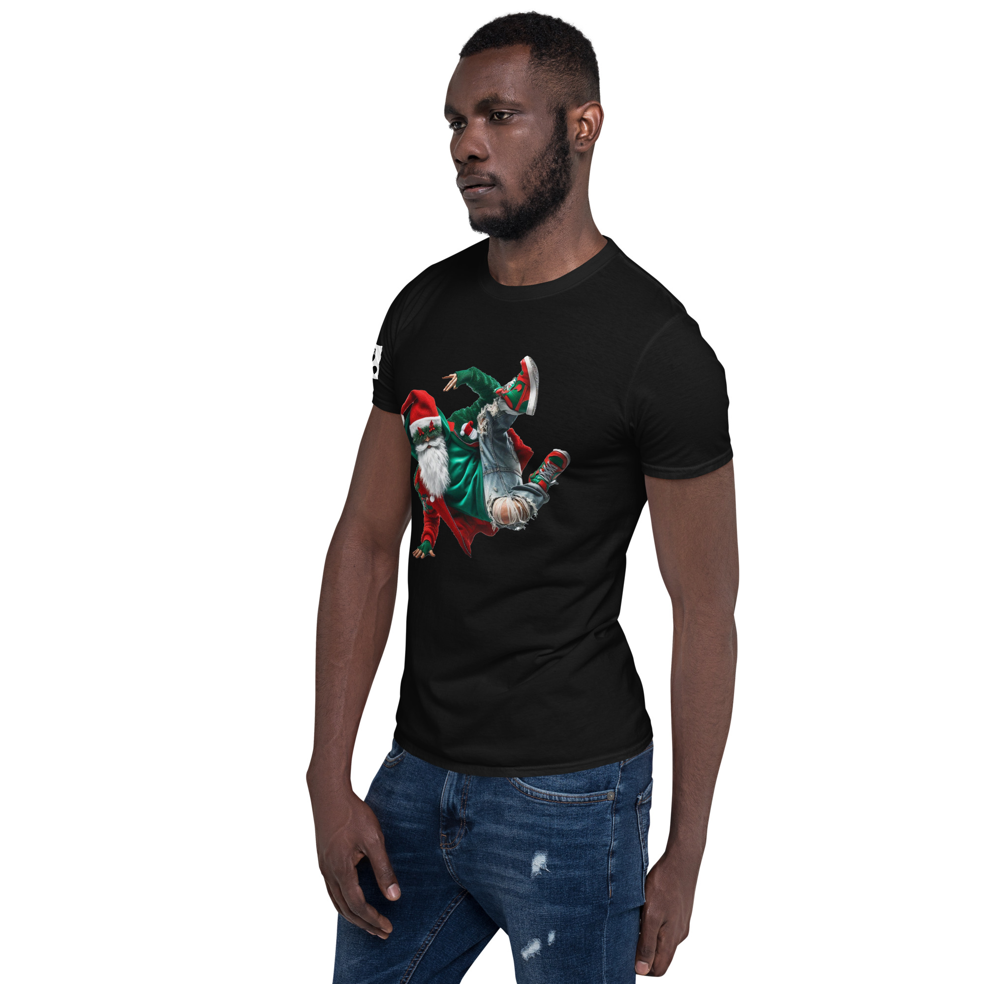 Hip-Hop Santa A01: Short-Sleeve Unisex T-Shirt - Image 3