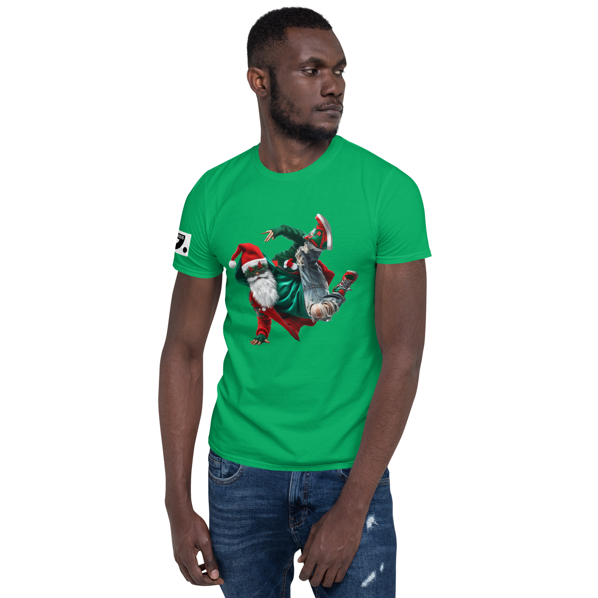 Hip-Hop Santa A01: Short-Sleeve Unisex T-Shirt - Image 13