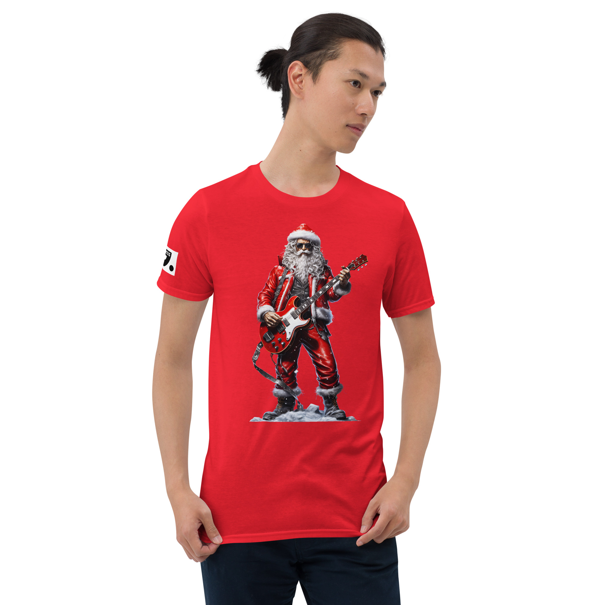 Santa Rock Star A01: Short-Sleeve Unisex T-Shirt - Image 7