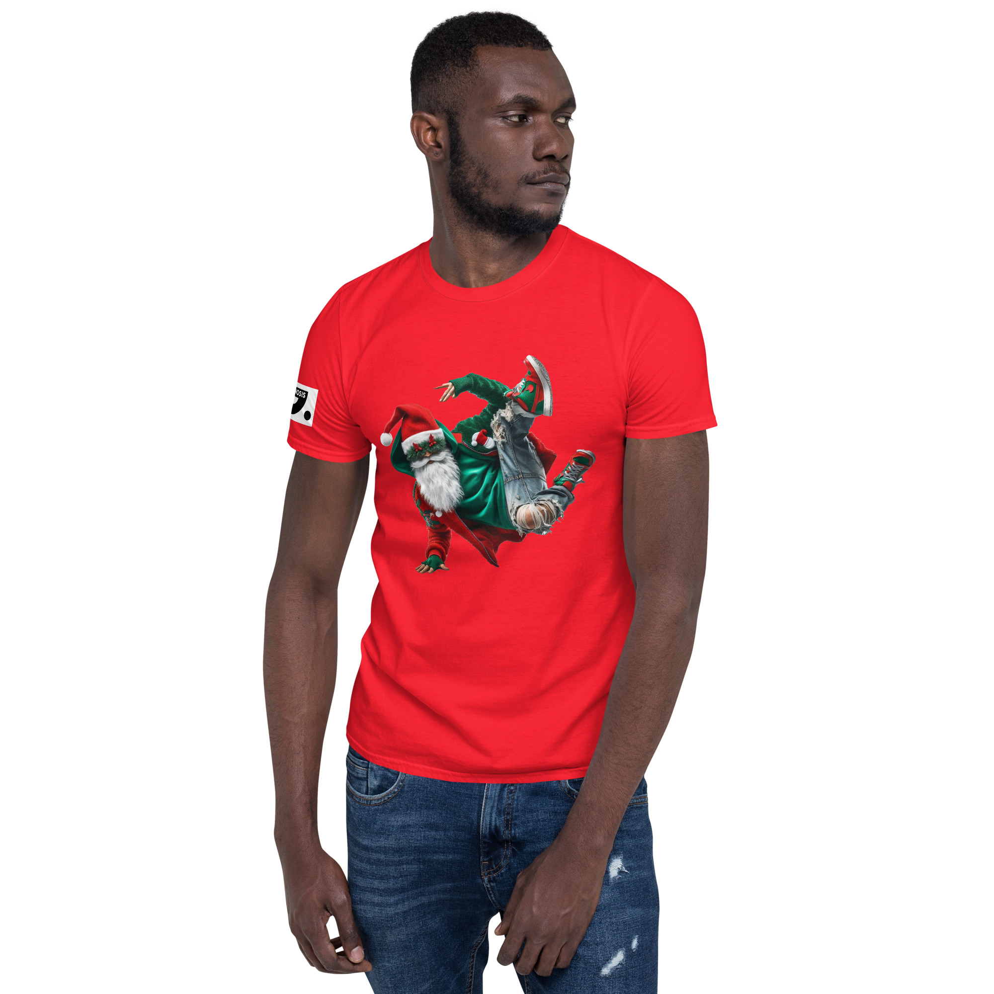 Hip-Hop Santa A01: Short-Sleeve Unisex T-Shirt - Image 7