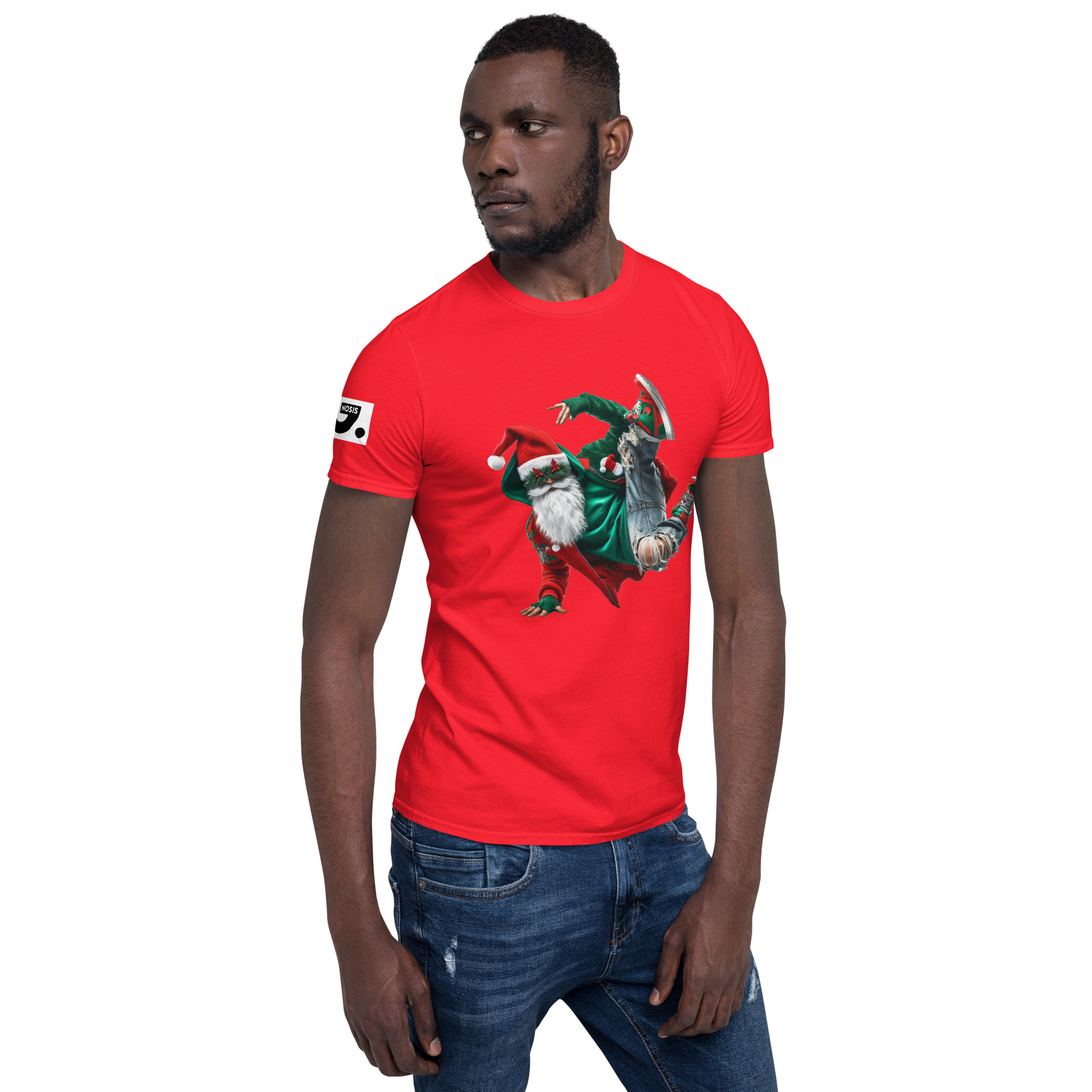 Hip-Hop Santa A01: Short-Sleeve Unisex T-Shirt - Image 8