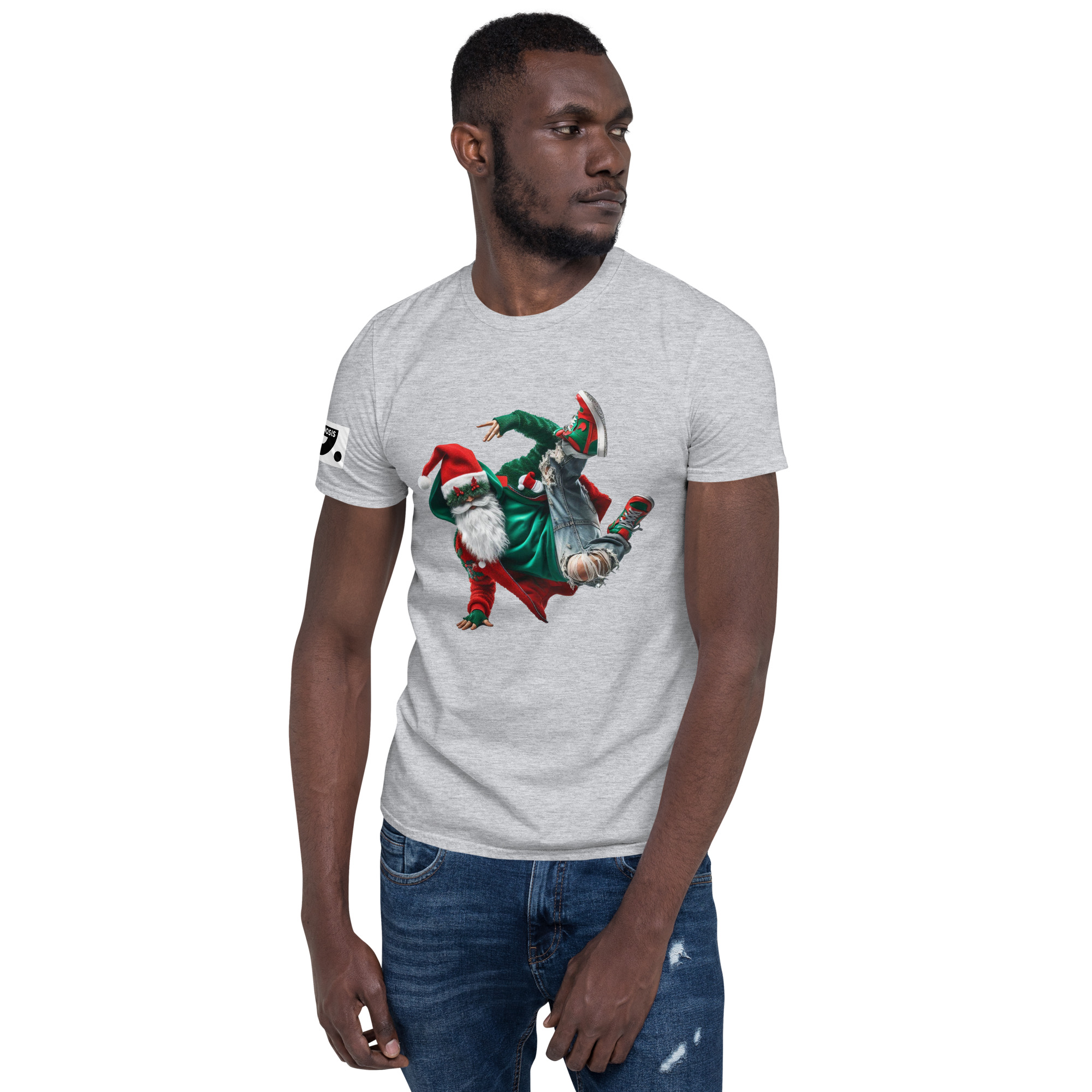 Hip-Hop Santa A01: Short-Sleeve Unisex T-Shirt - Image 19